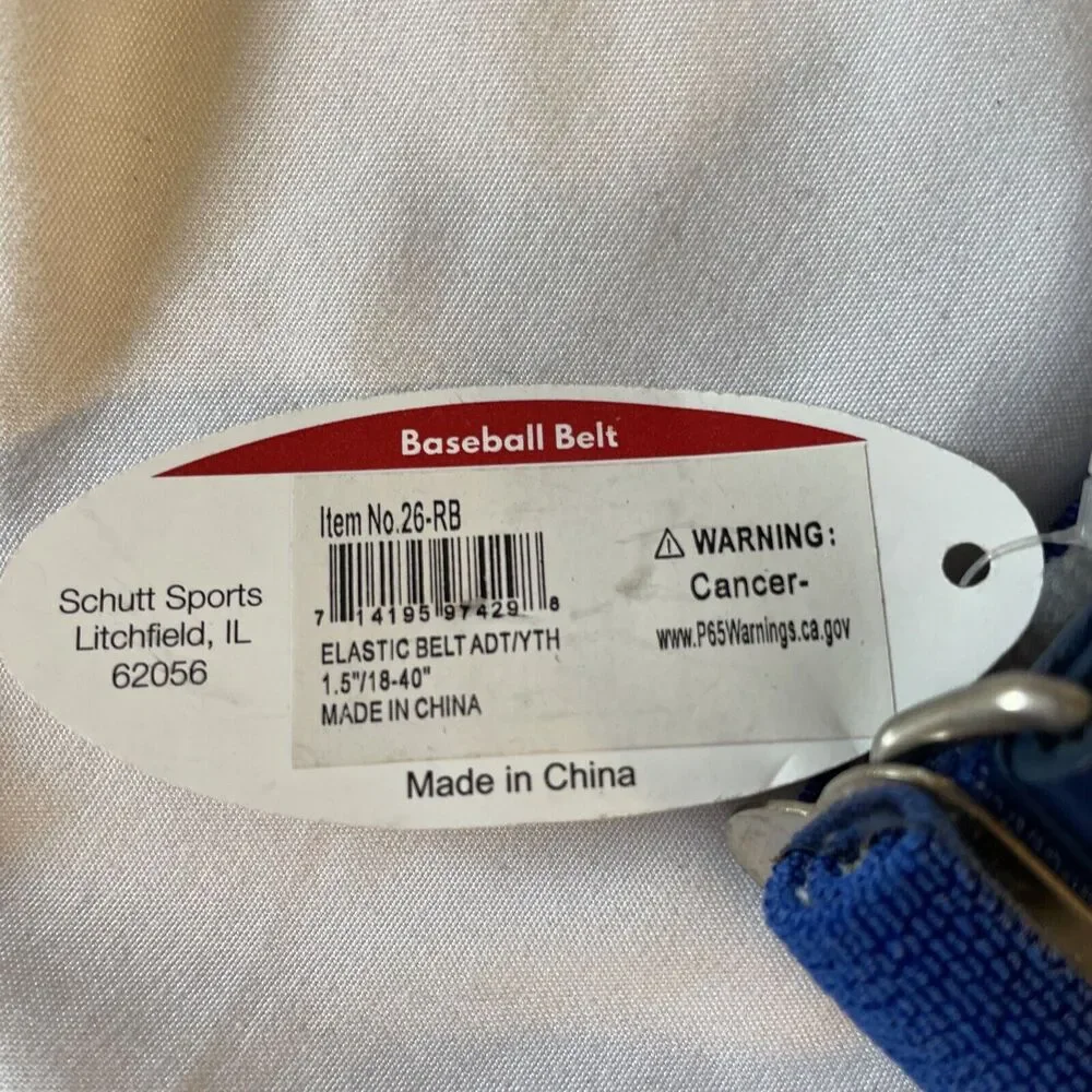 NWT Adams Youth Elastic Baseball Softball‎ Belt 1.5” Wide (18-40”) Blue